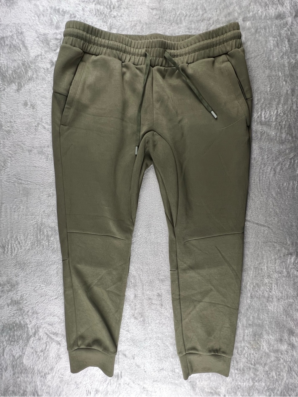 Under 5' 10 Mens 34x24 Flex Jogger Pants Olive Green Sweats Workout Gym U-510